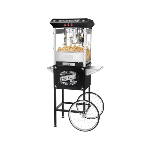 Great Northern Popcorn 6035 Great Northern Black Antique Style 8oz Popcorn Popper Machine withCart, 8 Ounce 100901TKO - main
